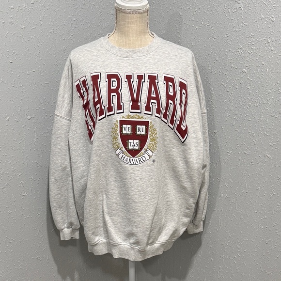 Harvard University Crest Graphic Oversized Crewneck Sweatshirt Size Large - Picture 4 of 6